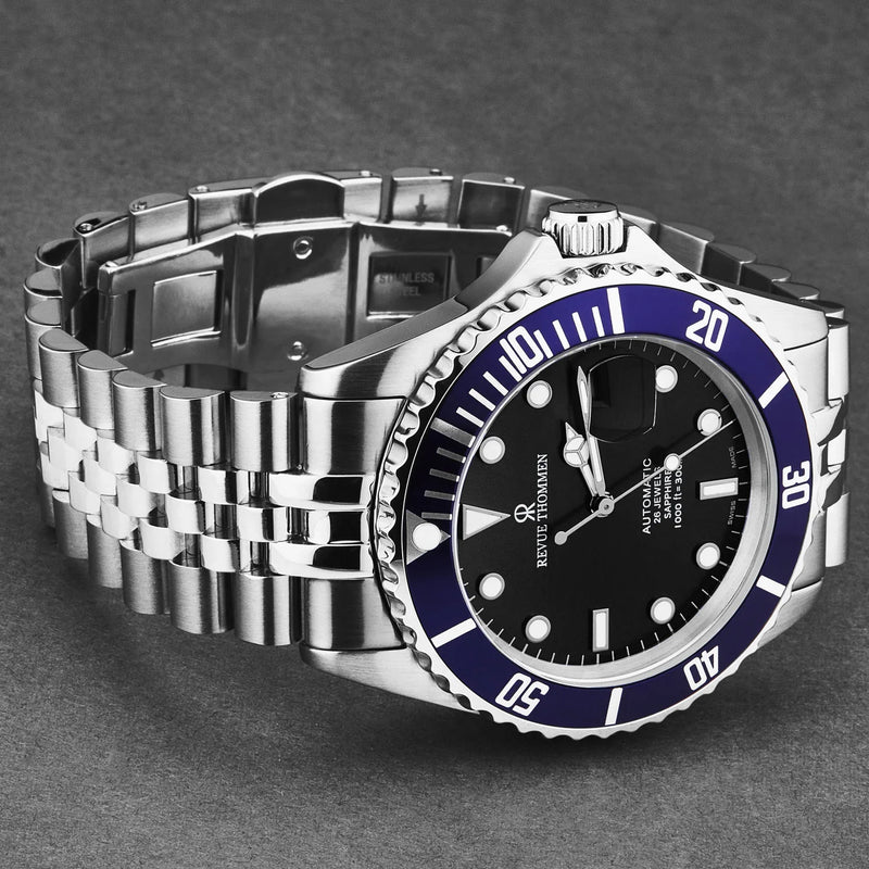 Revue Thommen Diver Men’s Stainless Steel Black Blue Automatic Watch 17571.2235