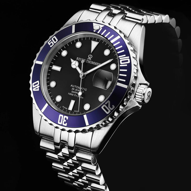 Revue Thommen Diver Men’s Stainless Steel Black Blue Automatic Watch 17571.2235