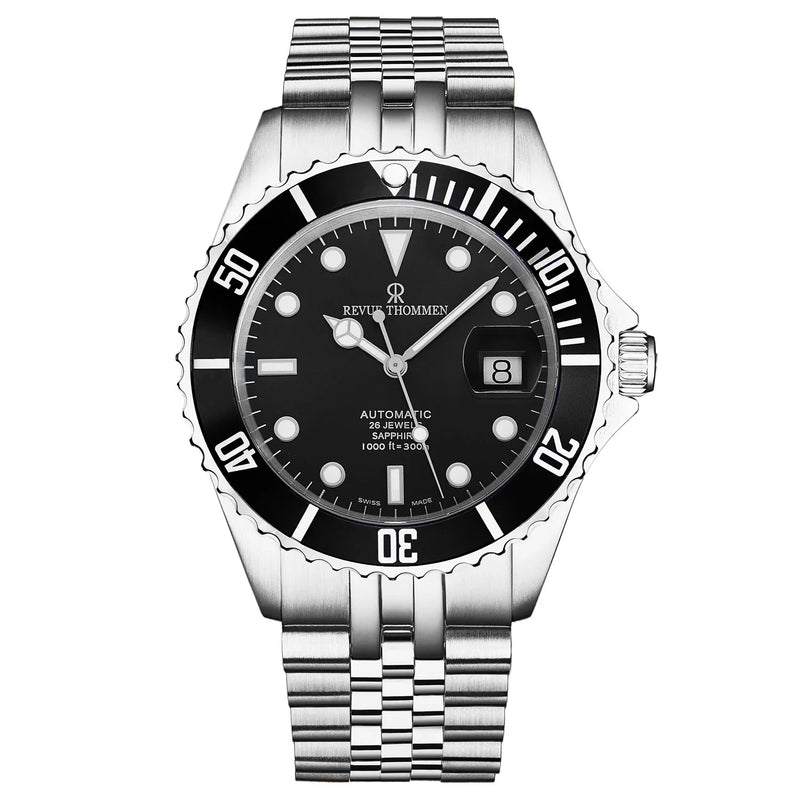 Revue Thommen Men's Diver Black Stainless Steel Automatic Watch 17571.2237