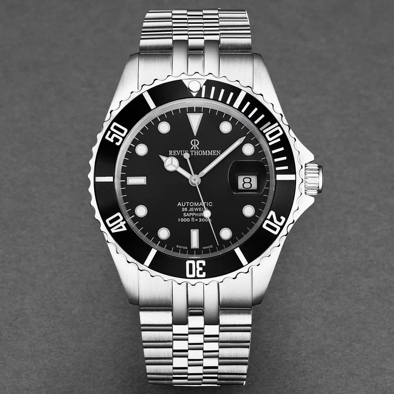 Revue Thommen Men's Diver Black Stainless Steel Automatic Watch 17571.2237