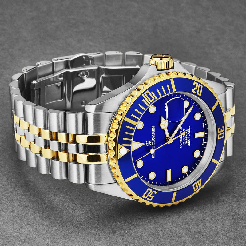 Revue Thommen Men's Diver Blue Two-Tone Stainless Steel Automatic Watch 17571.2245