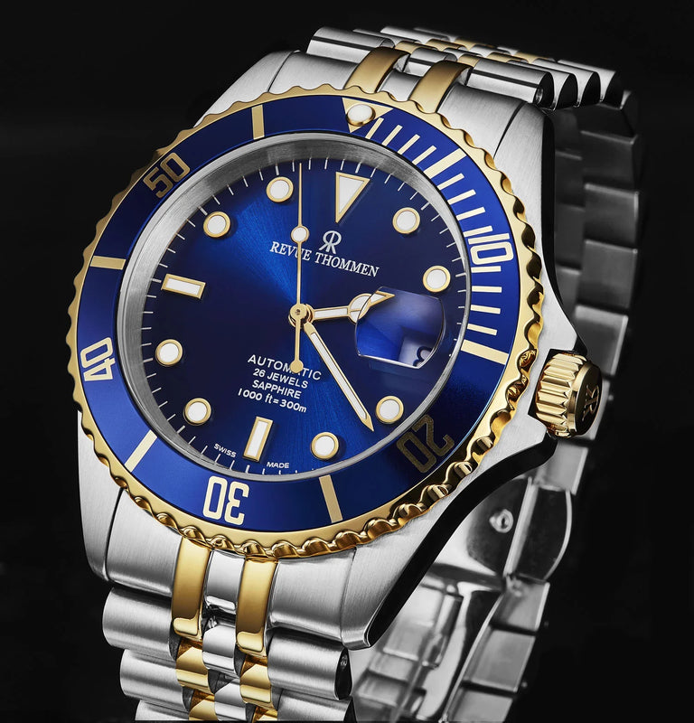 Revue Thommen Men's Diver Blue Two-Tone Stainless Steel Automatic Watch 17571.2245