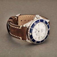 Revue Thommen Diver Men's 42mm Silver Brown Leather Strap Automatic Watch 17571.2525