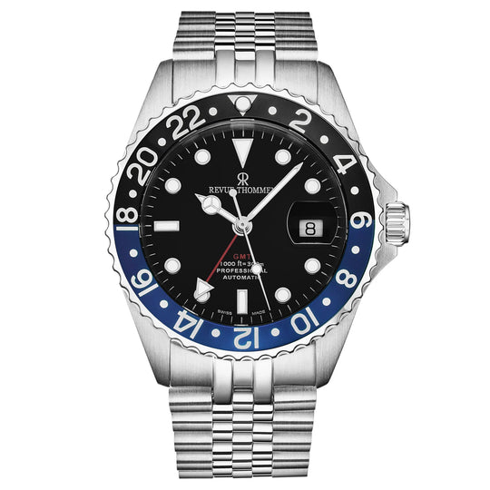 Revue Thommen Diver GMT Men’s Black Blue Automatic Watch 17572.2233