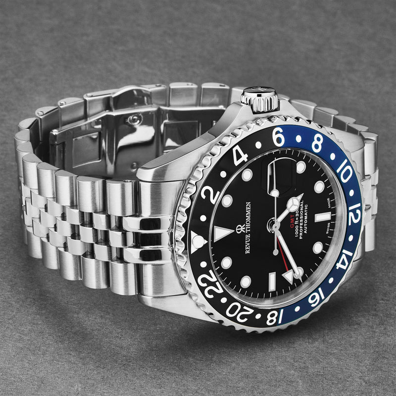 Revue Thommen Diver GMT Men’s Black Blue Automatic Watch 17572.2233