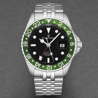 Revue Thommen Diver GMT Men’s Black Green Automatic Watch 17572.2234