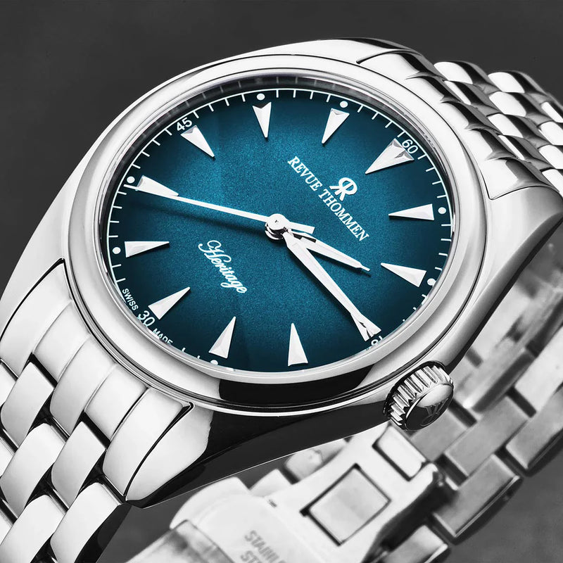Revue Thommen Heritage Men’s Blue Stainless Steel Automatic Watch 21010.2135