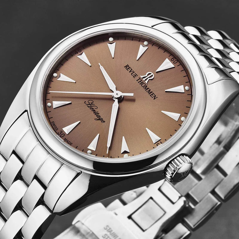 Revue Thommen Heritage Men’s Brown Stainless Steel Automatic Watch 21010.2139