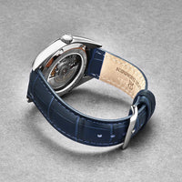 Revue Thommen Heritage Men’s Silver Blue Leather Strap Automatic Watch 21010.2525