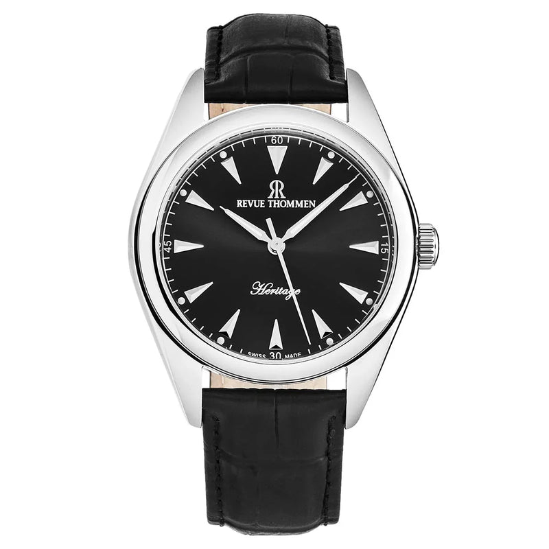 Revue Thommen Heritage Men’s Black Leather Strap Automatic Watch 21010.2538