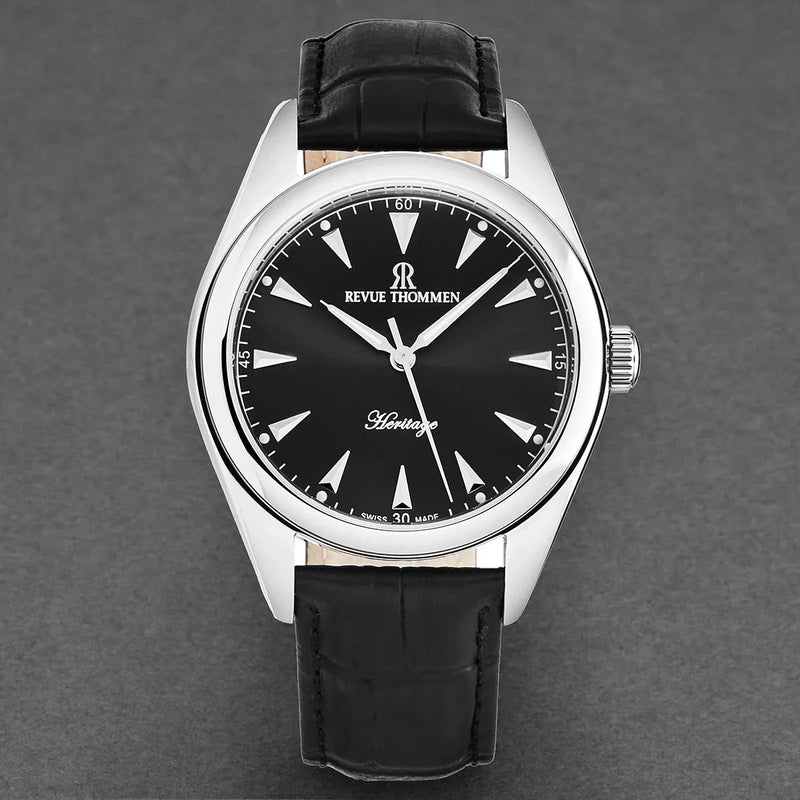 Revue Thommen Heritage Men’s Black Leather Strap Automatic Watch 21010.2538