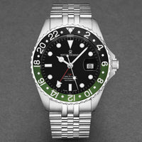 Revue Thommen Diver GMT Men’s Black Green Automatic Watch 17572.2238