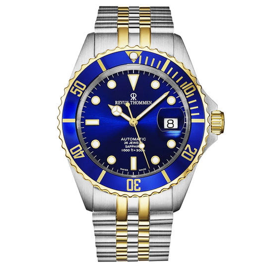 Revue Thommen Men's Diver Blue Two-Tone Stainless Steel Automatic Watch 17571.2245