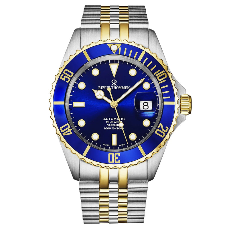 Revue Thommen Men's Diver Blue Two-Tone Stainless Steel Automatic Watch 17571.2245