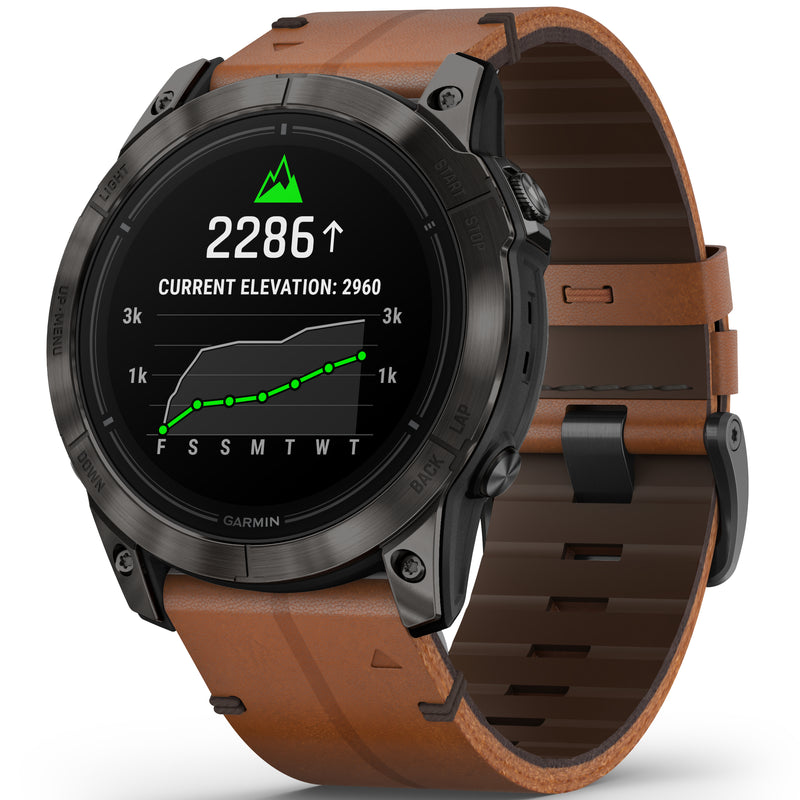 Garmin Epix Pro Gen 2 Sapphire 51mm Carbon Gray DLC Titanium Chestnut Leather Smartwatch 010 02804 30 from WatchPilot