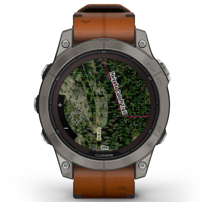 Garmin Fenix 7 Pro Sapphire Solar Titanium With Chestnut Leather