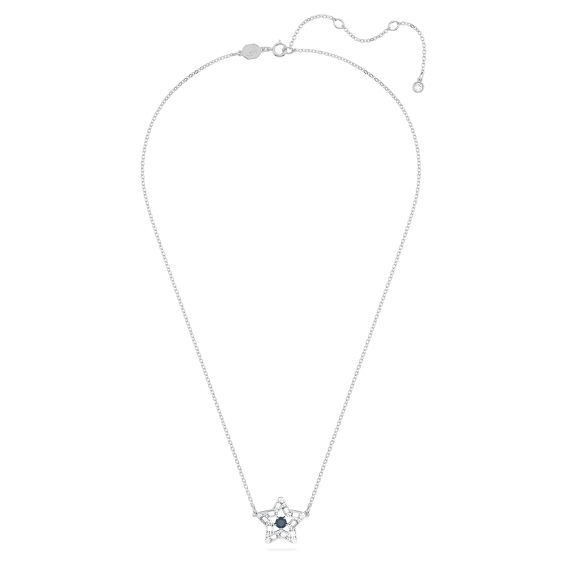 Swarovski Stella Star Pendant Necklace Blue Rhodium Plated 5639186