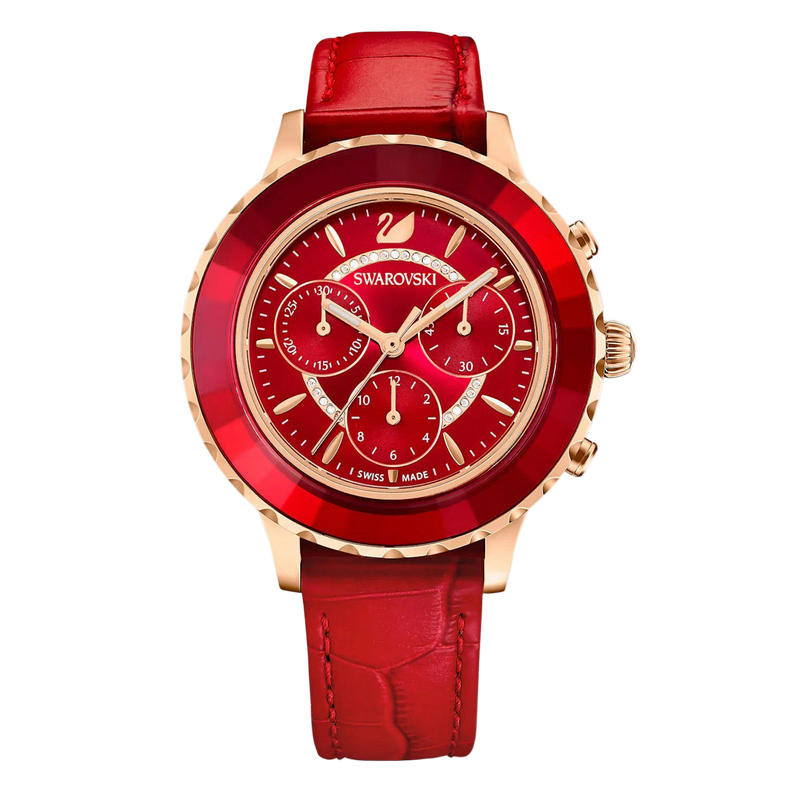 Swarovski Octea Lux Chrono Ladies Red Watch 5646975