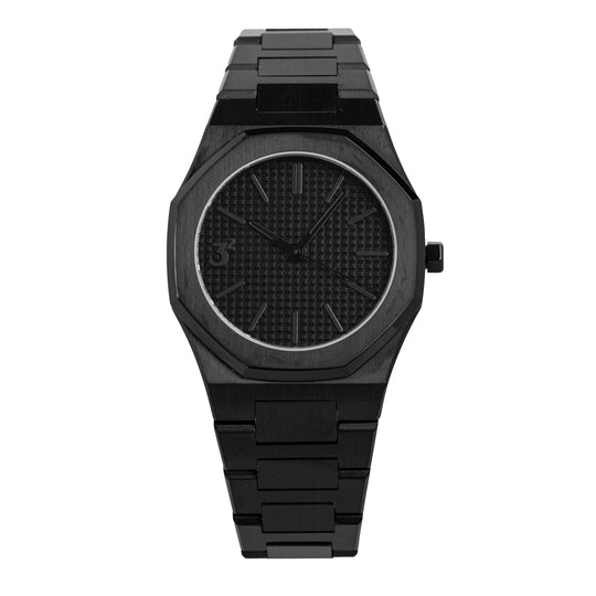 Three Square Quartz Men's Black Dress Watch S1002BLK