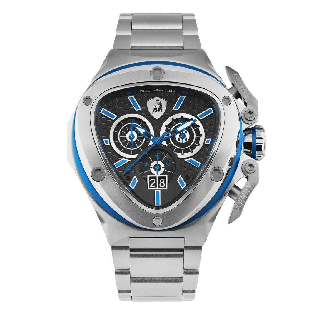 Tonino Lamborghini Spyder X Silver Blue Men's Watch | WatchPilot™