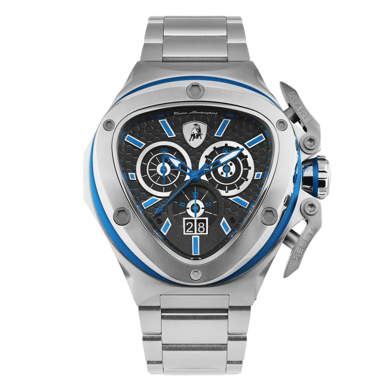 Tonino Lamborghini Spyder X Men’s Silver Blue Watch TL9XC-SS-B