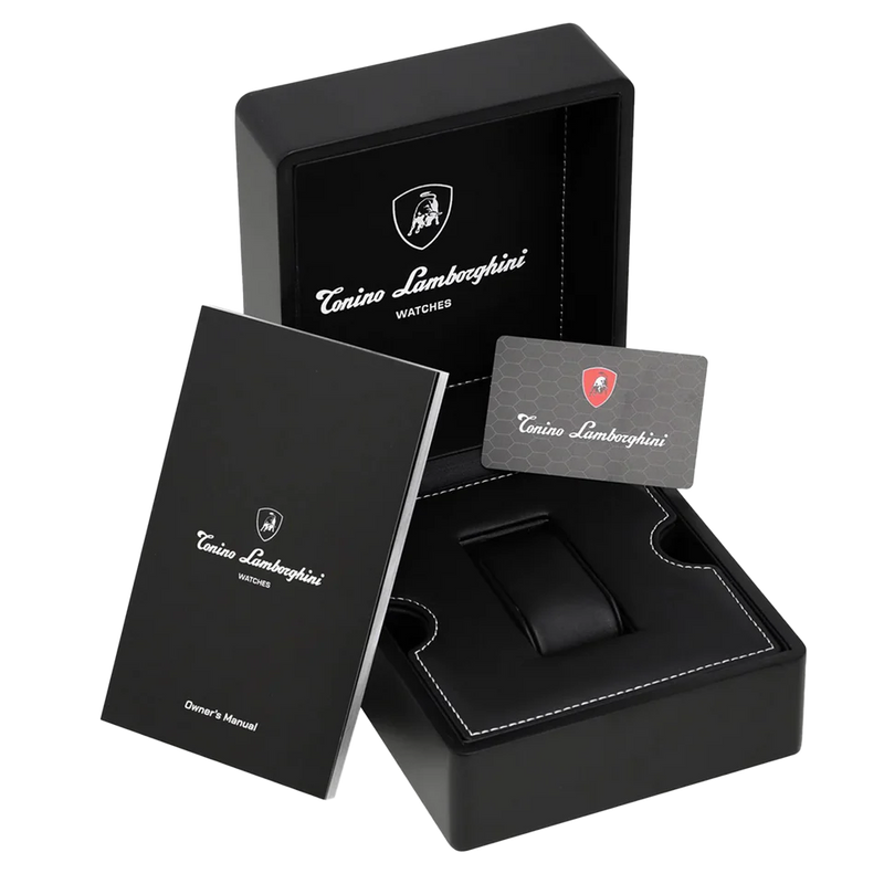 Tonino Lamborghini Cuscinetto Men's Rose Gold Black Watch TLF-T01-8