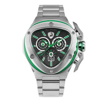 Tonino Lamborghini Spyder X Men's Silver Green Watch TL9XF-SS-B
