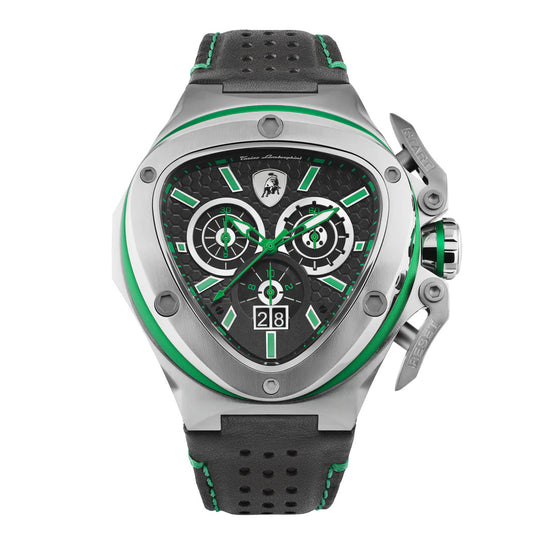 Tonino Lamborghini Spyder X Men's Silver Green Watch TL9XF-SS