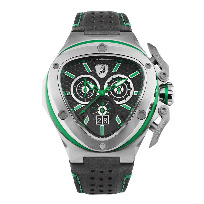 Tonino Lamborghini Spyder X Men's Silver Green Watch TL9XF-SS
