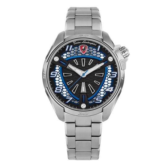 Tonino Lamborghini Shock ABS Men's Silver Blue Watch TLABSB-SS-B