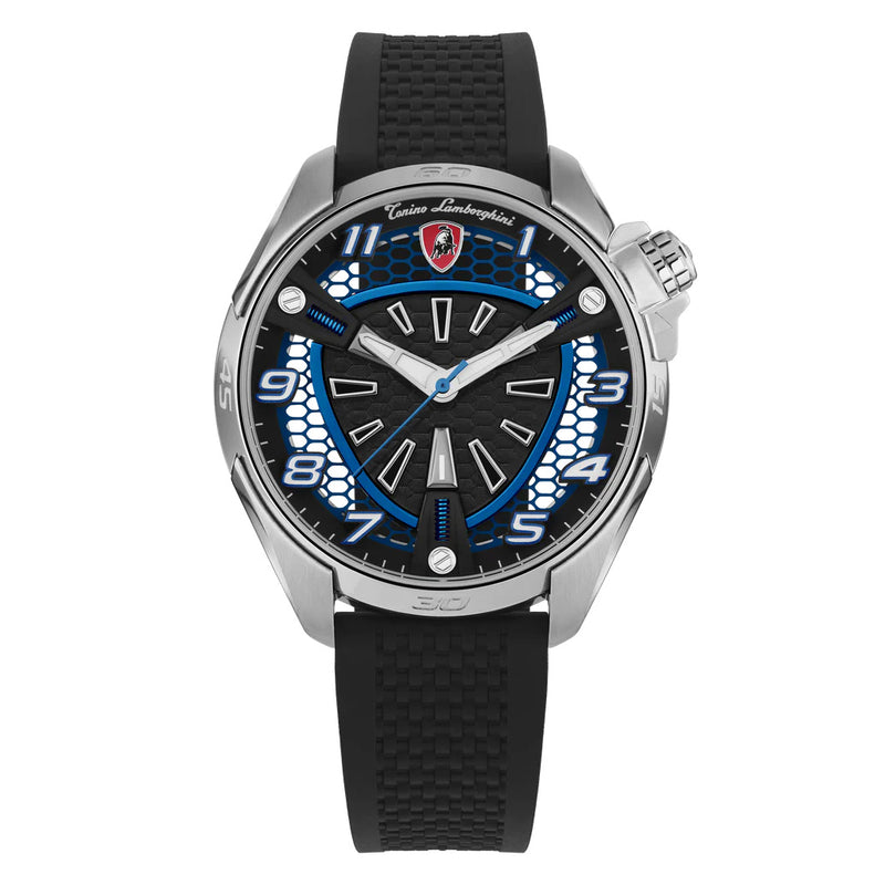 Tonino Lamborghini Shock ABS Men's Silver Blue Watch TLABSB-SS-R