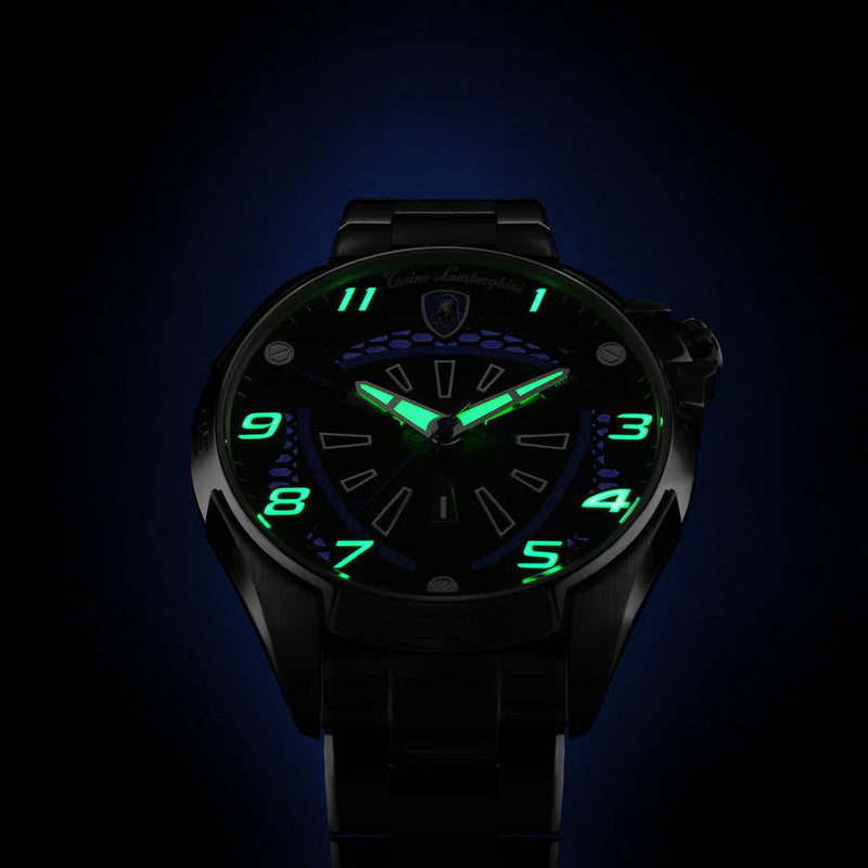 Tonino Lamborghini Shock ABS Men's Silver Blue Watch TLABSB-SS-R