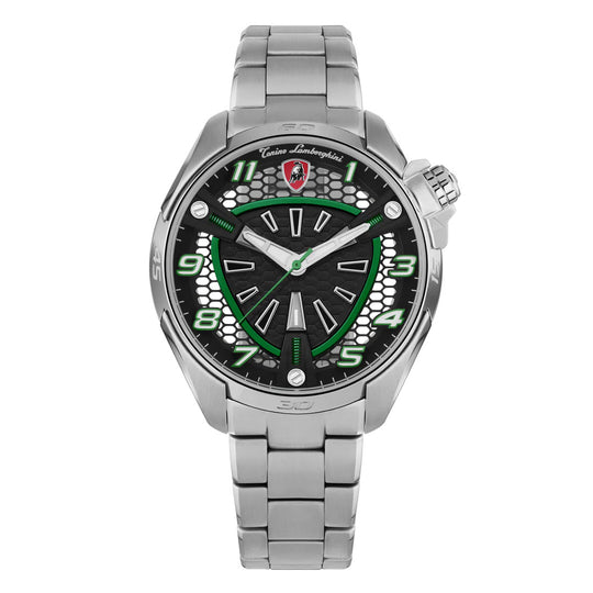 Tonino Lamborghini Shock ABS Men's Silver Green Watch TLABSG-SS-B