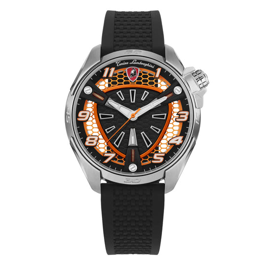 Tonino Lamborghini Shock ABS Men's Silver Orange Watch TLABSO-SS-R