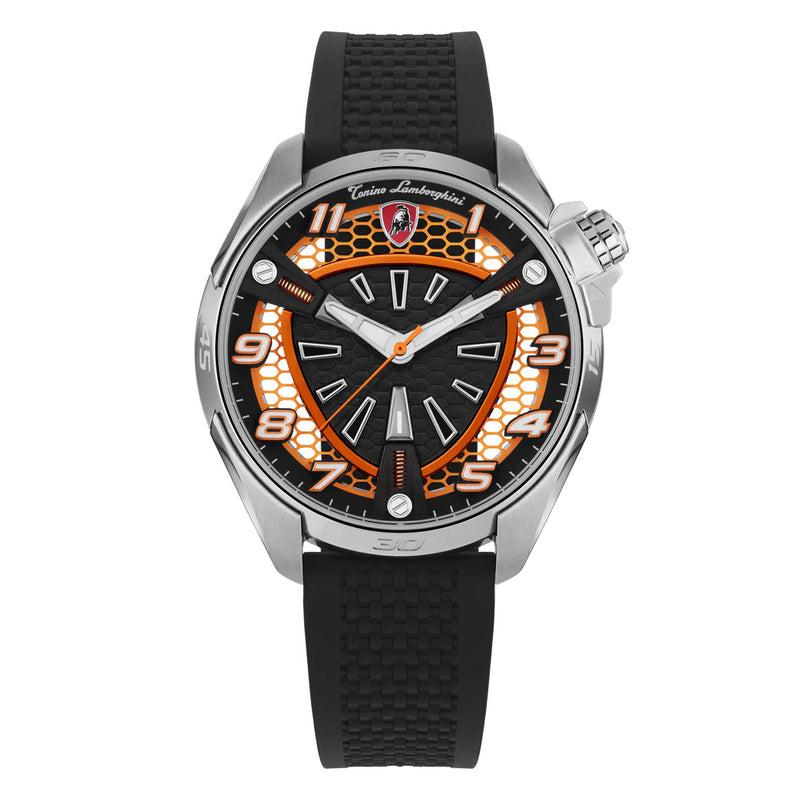 Tonino Lamborghini Shock ABS Men's Silver Orange Watch TLABSO-SS-R