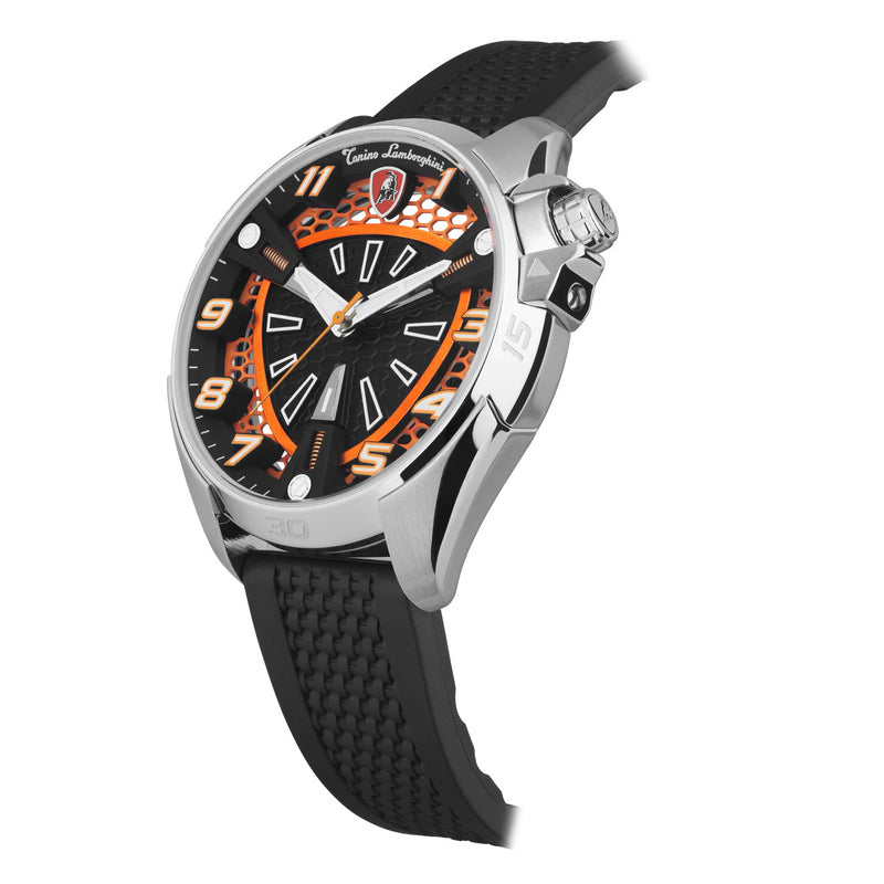 Tonino Lamborghini Shock ABS Men's Silver Orange Watch TLABSO-SS-R