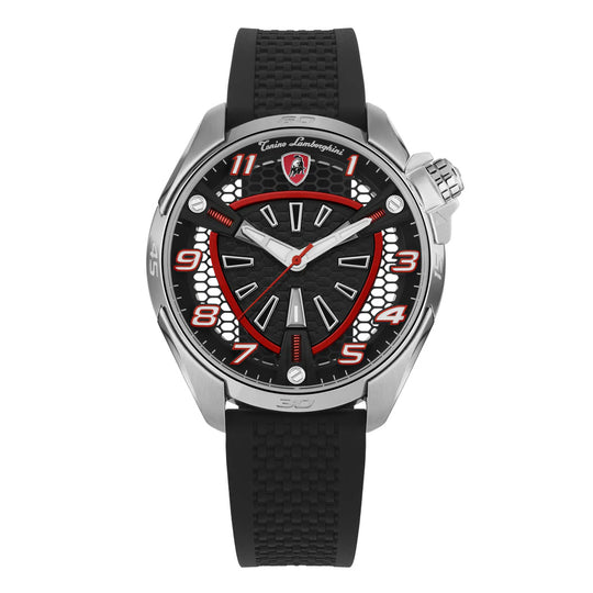 Tonino Lamborghini Shock ABS Men's Silver Red Watch TLABSR-SS-R