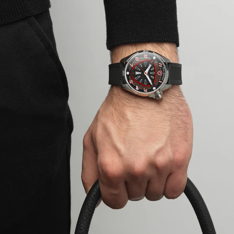Tonino Lamborghini Shock ABS Men's Silver Red Watch TLABSR-SS-R