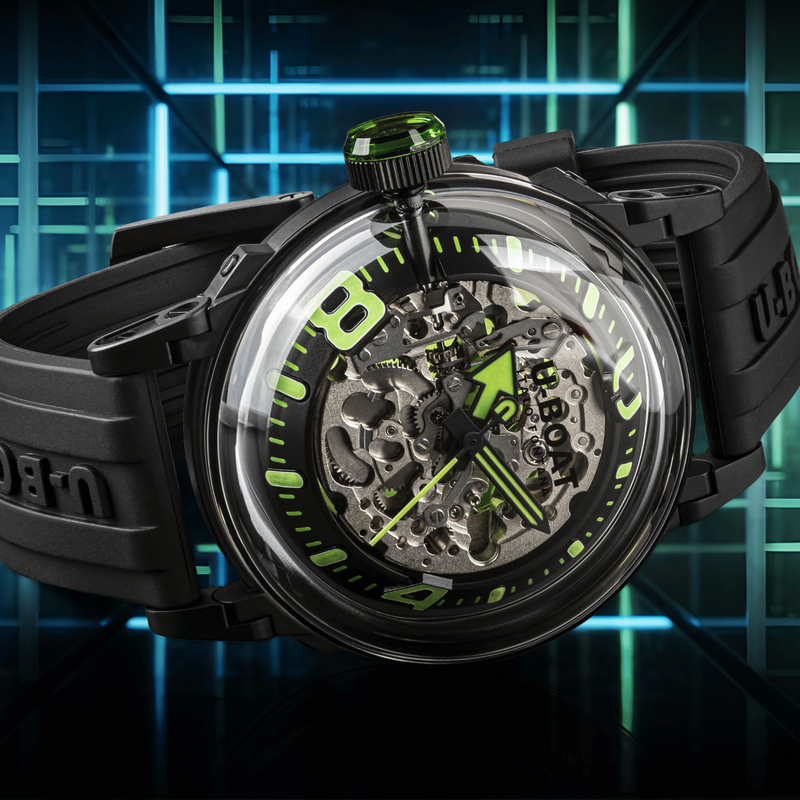 U-Boat U-65 Automatic Men's Black Green Watch 3347