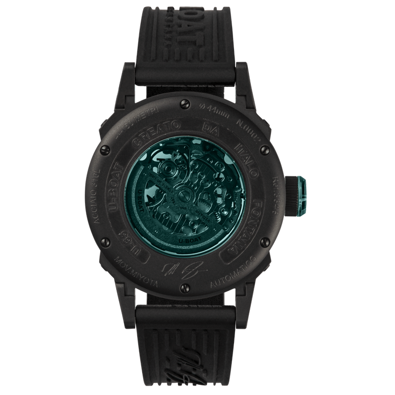U-Boat U-65 Automatic Black Turquoise Skeleton Watch 3348