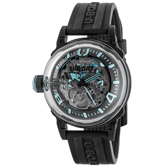 U-Boat U-65 Automatic Black Turquoise Skeleton Watch 3348