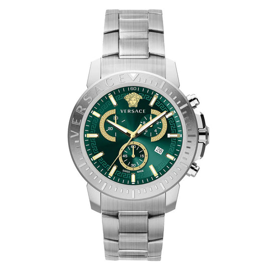 Versace Men's Watch New Chrono 45mm Green Bracelet VE2E00821