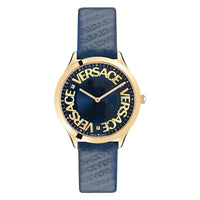 Versace Ladies Watch Logo Halo Blue Gold VE2O00322