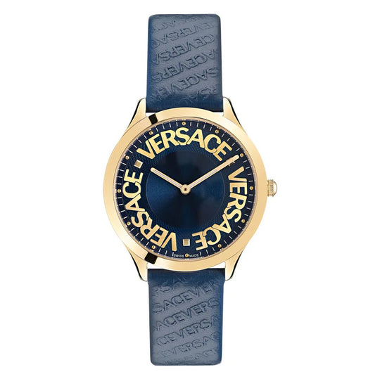 Versace Ladies Watch Logo Halo Blue Gold VE2O00322