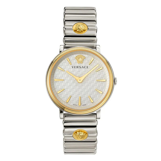 Versace Ladies Watch V-Circle 38mm Silver Gold VE8101419