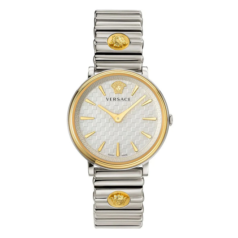 Versace Ladies Watch V-Circle 38mm Silver Gold VE8101419