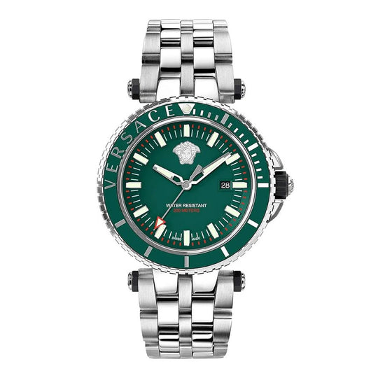 Versace Men's Watch V-Race Diver 46mm Green Bracelet VEAK00721