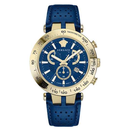 Versace Men's Watch Bold Chrono 46mm Blue Gold VEJB00322