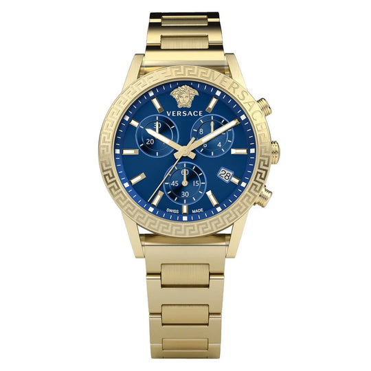 Versace Ladies Watch Sport Tech 40mm Blue Gold Bracelet VEKB00722
