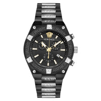 Versace Men's Watch Greca Sporty Chronograph 46mm Black Silver VESO01022